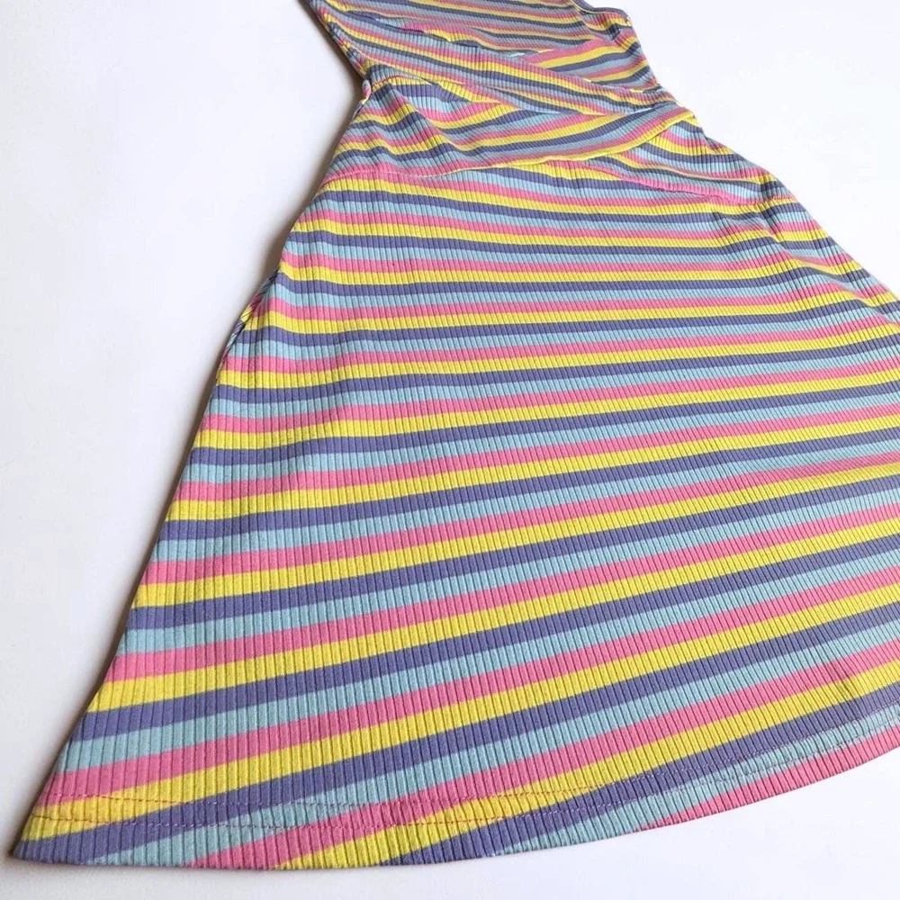 SHEIN Lot of 3 Black One Shoulder Romper Ribbed Colorful & Striped Tank Dress M - Picture 7 of 16